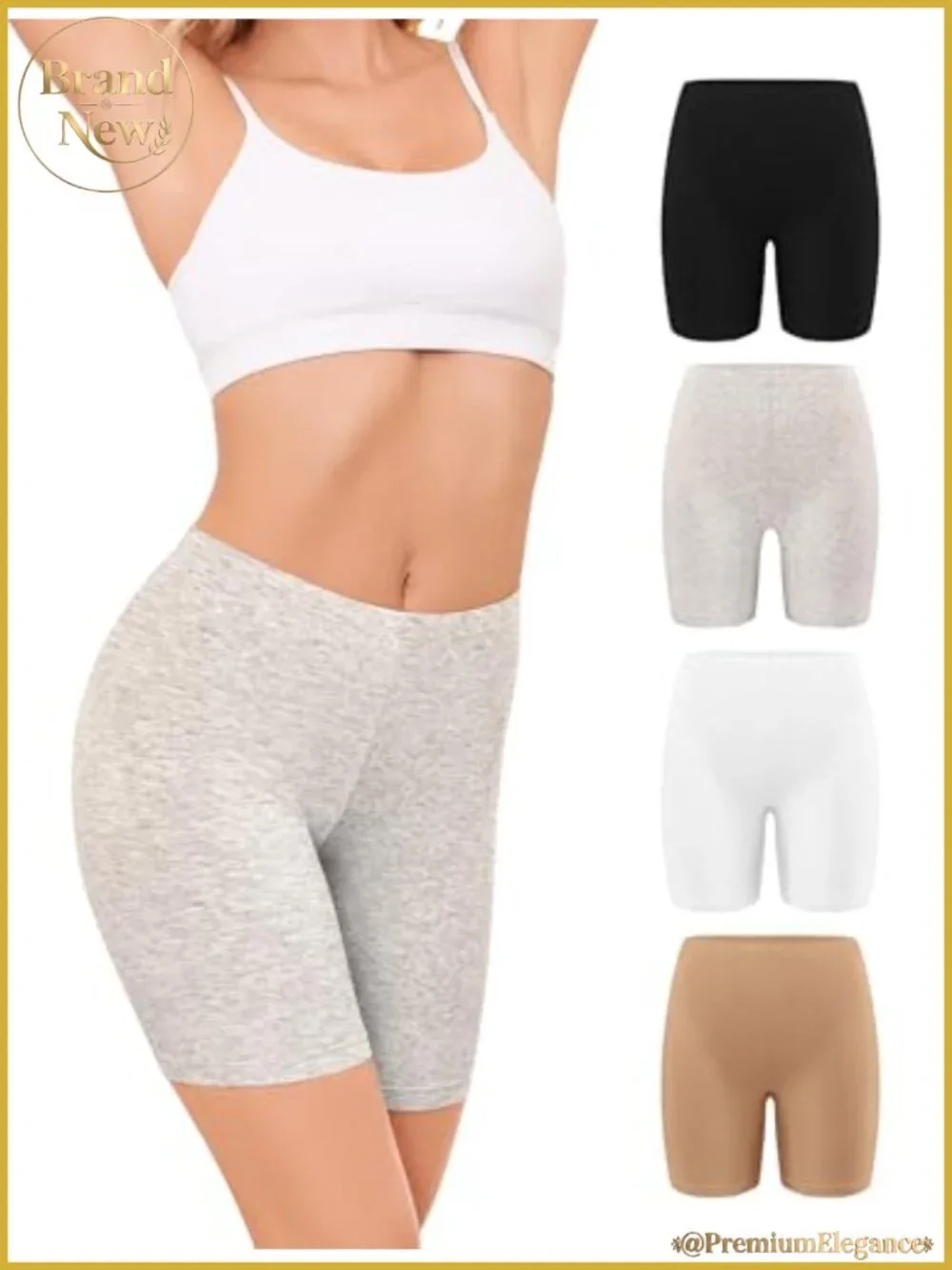 Women's Cotton Bike Shorts Anti Chafe Under Dress Boyshorts 4 Pack